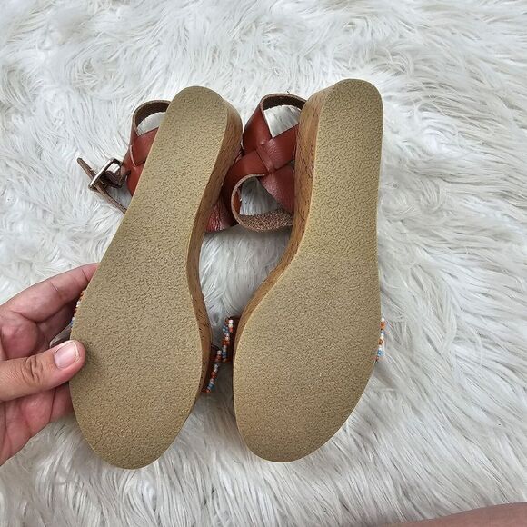 MADDEN GIRL X KENDALL & KYLIE AVAALON WOMEN'S SIZE 8.5 BEADED KORK WEDGE Navajo - Picture 5 of 7